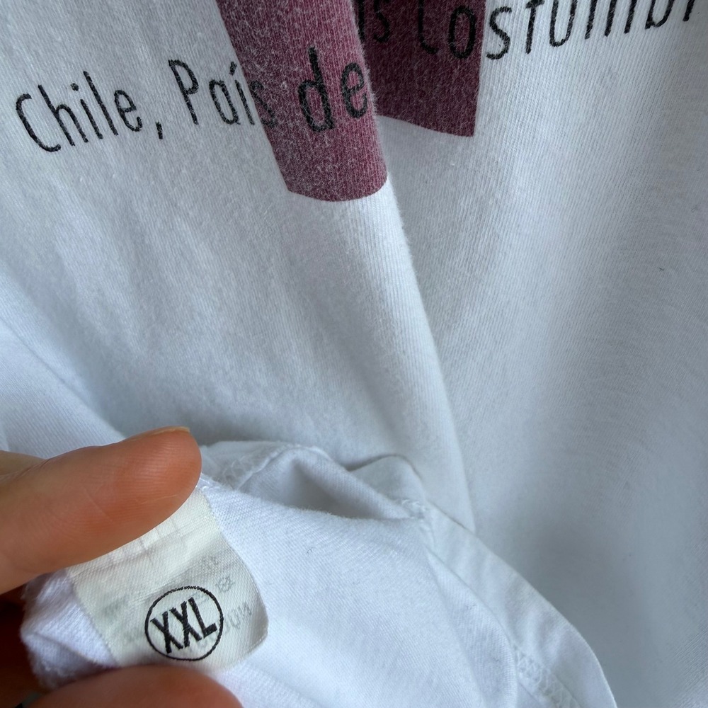 Chile Tees Wine Corkscrew Graphic T Shirt XXL 100% Cotton White - Picture 7 of 10